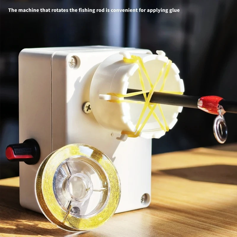 For Fishing Rod Making, 0‑40Rpm Rotating Epoxy Resin Gluing Applicator, Electric Winding Machine With Adjustable Support Rack