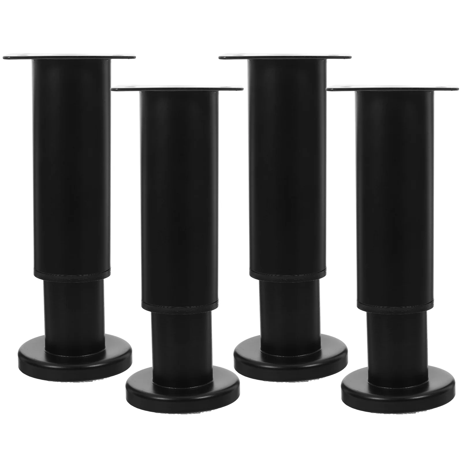 

4pcs Furniture Support Legs 12-18cm Black Round Base Adjustable Height Replacement Feet for Table Sofa Bed Cabinet Stable