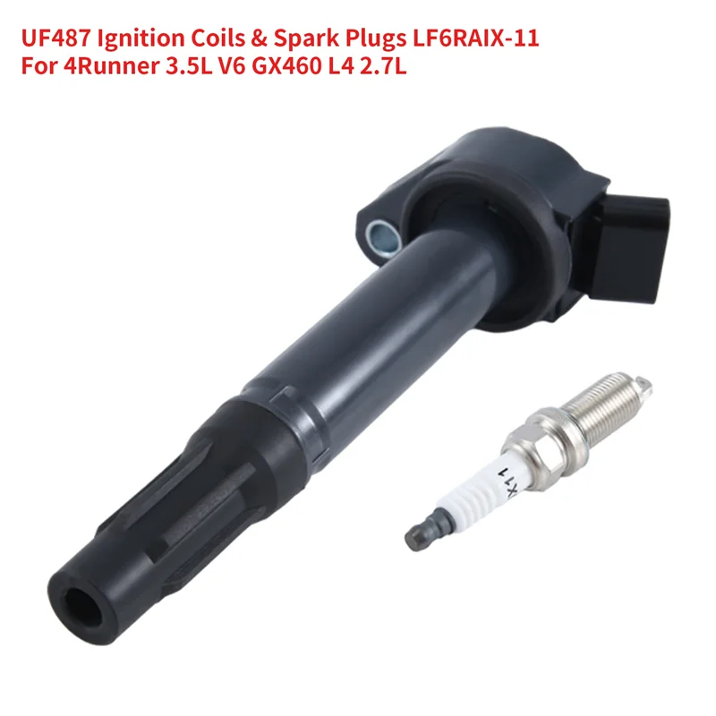 UF487 Set Terdiri dari 6 Kumparan Pengapian & Busi untuk Toyota 4Runner 3.5L V6 Lexus GX460 Highlander L4 2.7L Bagian LF6RAIX-11
