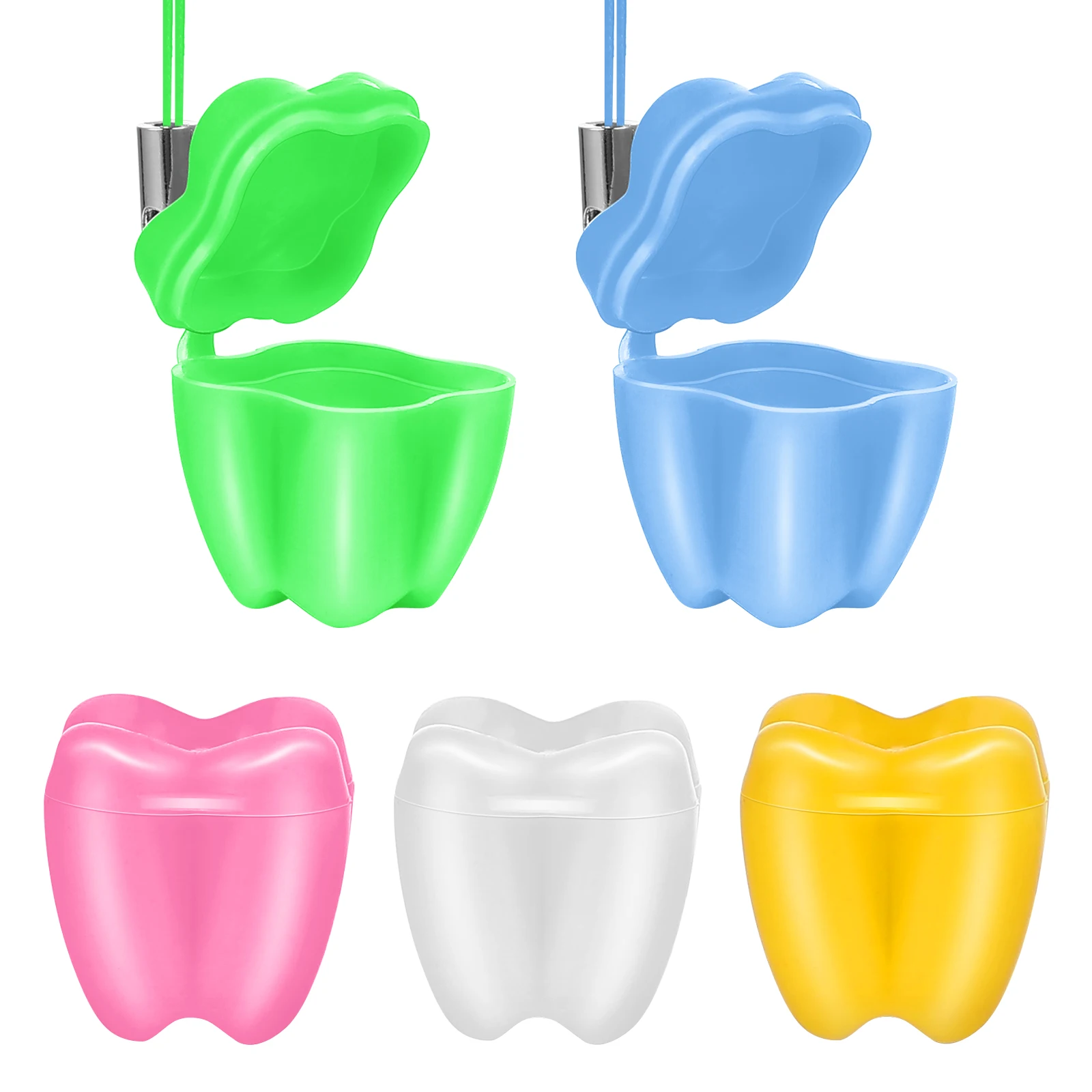 5Pcs Tooth Saver Necklaces Tooth Holders Case Box Portable Tooth Container For Kids Children Girls Boys Baby Teeth Storage Box