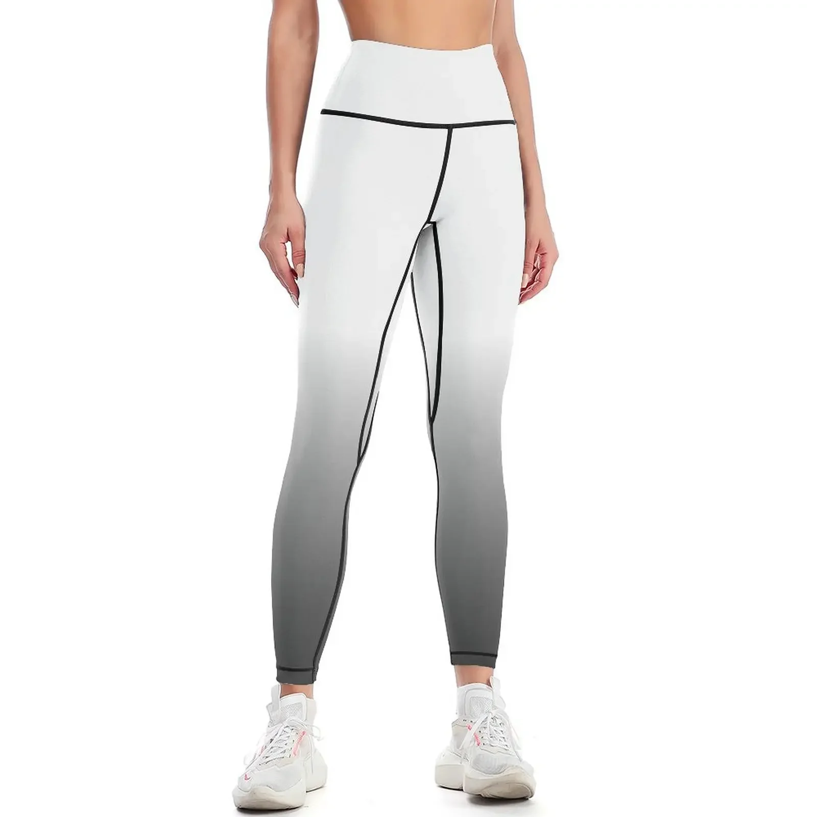SHADES OF GREY |Black to White Gradient Minimalist Ombre Leggings push up legging Women's push up Sweatpants Womens Leggings