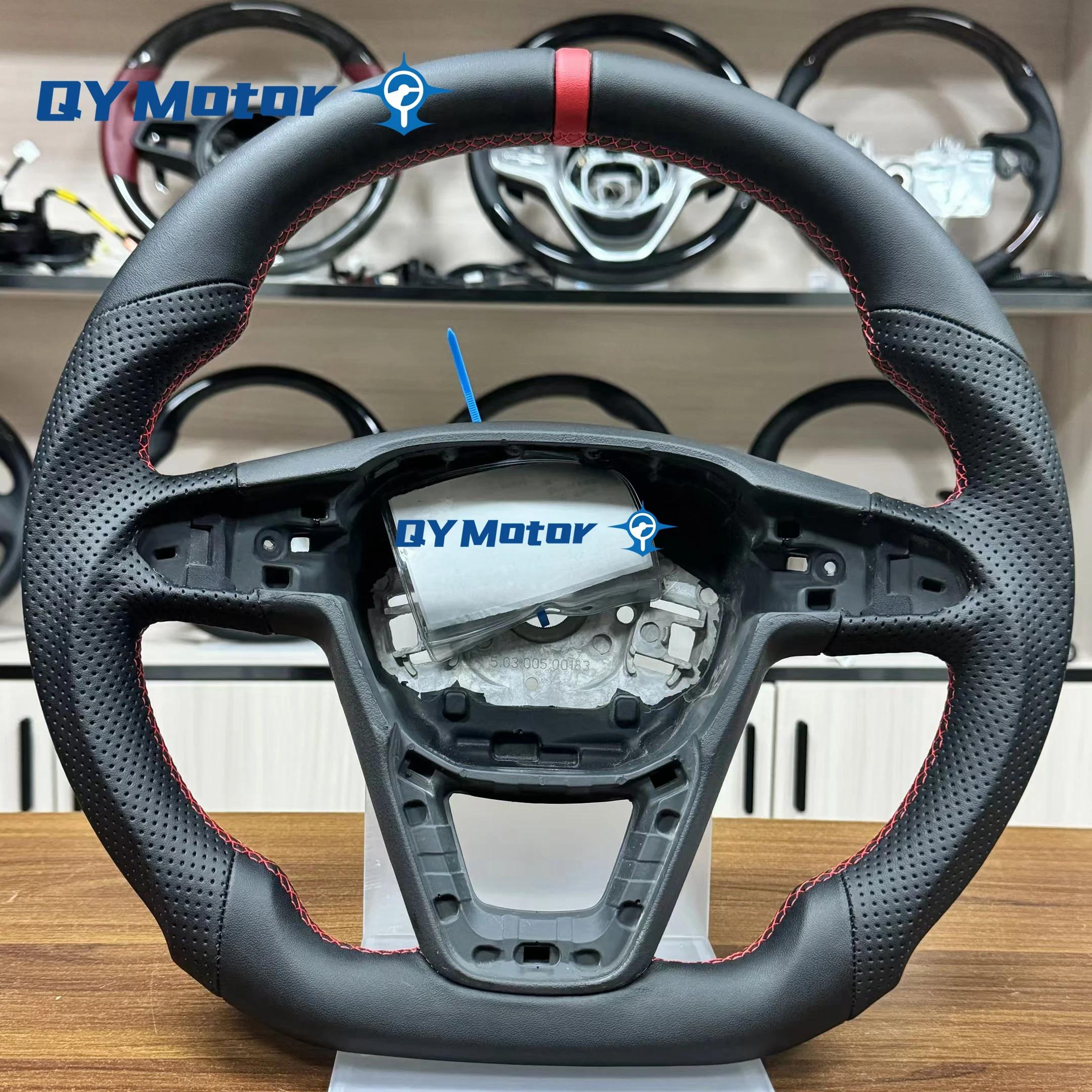 

Leather Steering Wheel For Seat Leon Cupra FR 5F MK3 2013-2020 Perforated Leather Steering Wheel Modification Accessories Red