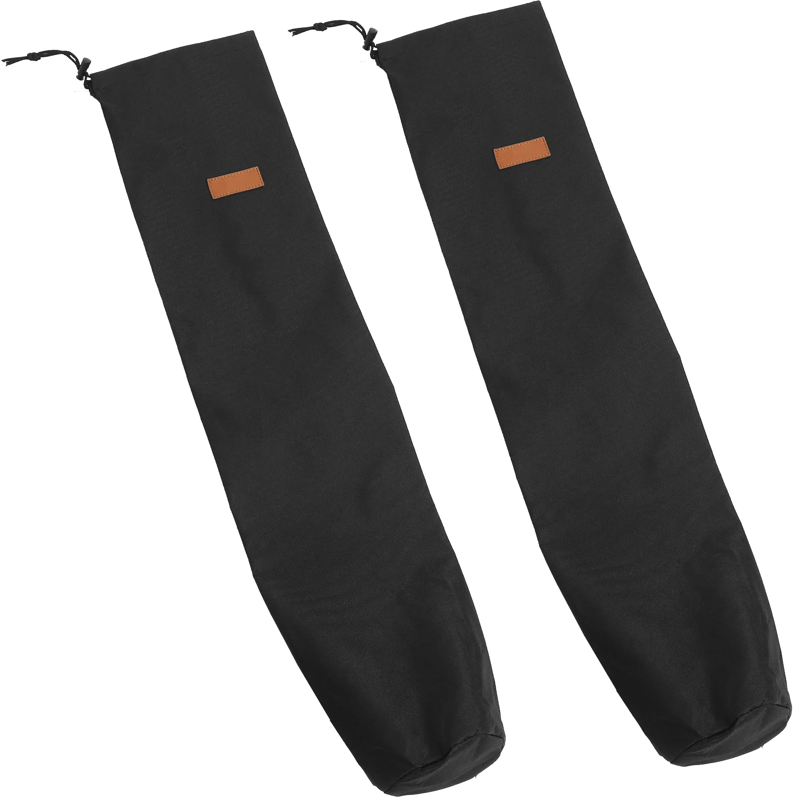 

2pcs Tent Pole Storage Bag Black Oxford Cloth Wear Resistant Durable Fishing Rod Bag Large Capacity Outdoor Camping Tools