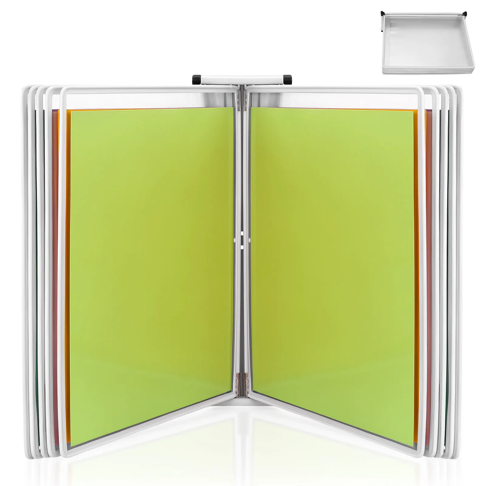 

10-Page Wall Mounted Flip File Folder Display Holder for A4 Documents Office Wall Organizer Reference Files Storage System Clear