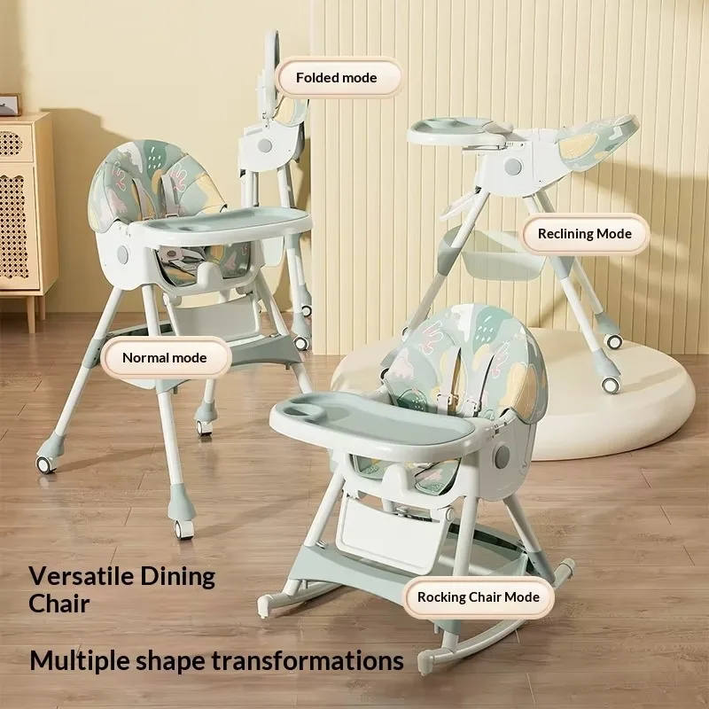 Baby High Chair Multifunctional Children's Seat Foldable Dining Table Infant Growth-Adjustable Portable Rocking Chair QN-618 6