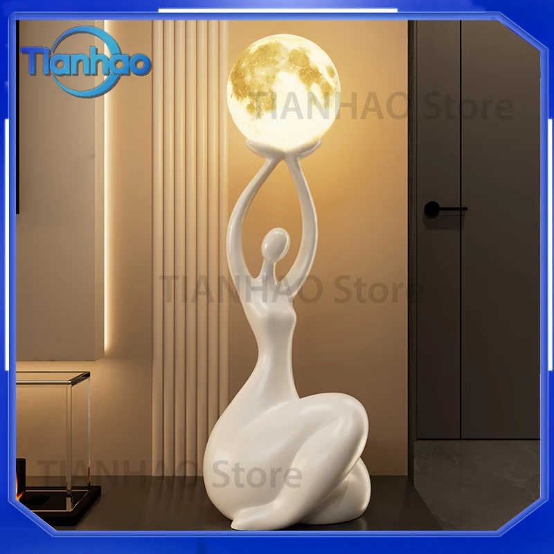 Floor Lamp for Home Decor Italian Retro Style Living Room Sofa Light Luxury Bedroom Bedside Lamp Lunar Lampshade