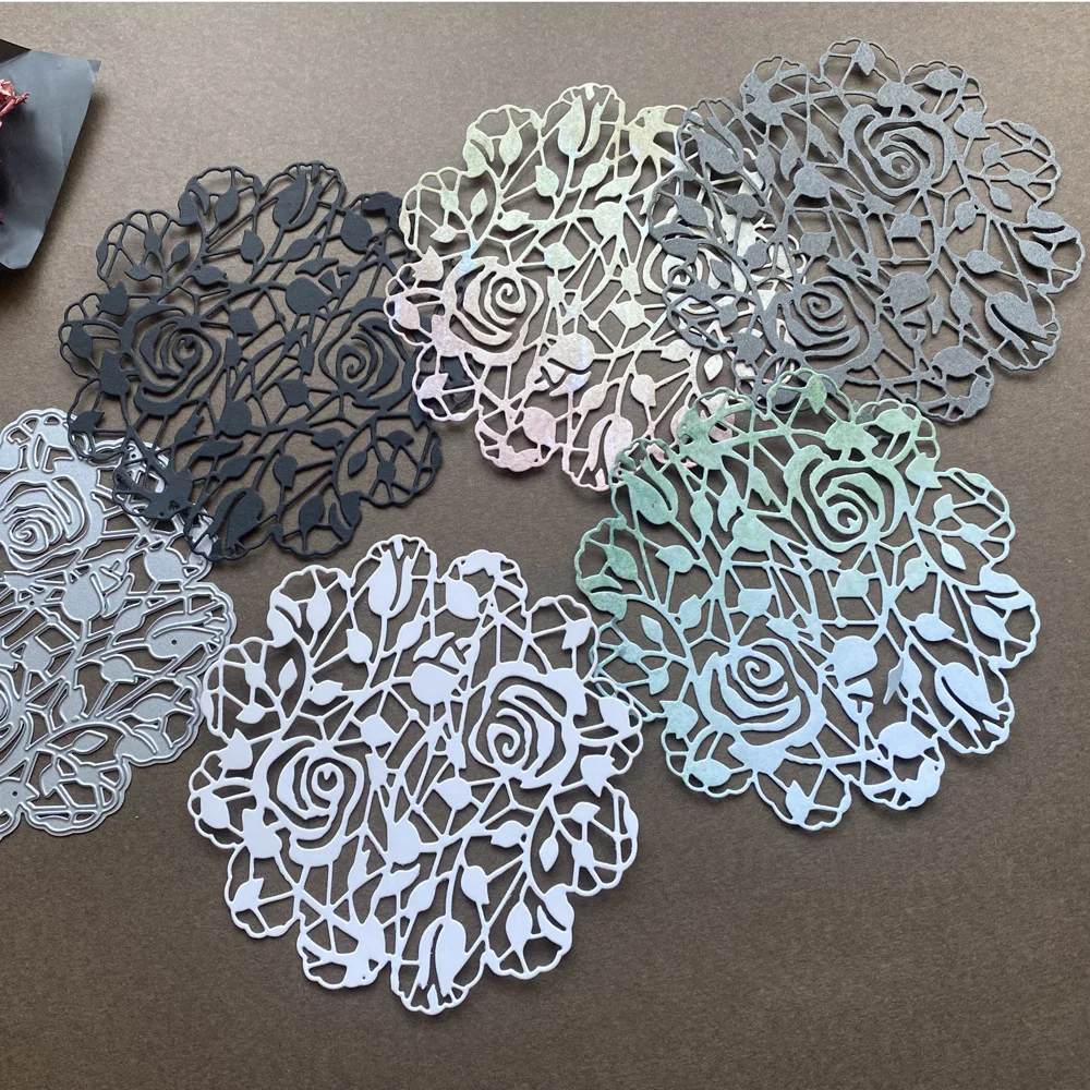 2024 New Metal Cutting Dies Round Rose Fancy Lace DIY Scrapbooking Photo Album Decorative Embossing Paper Card Crafts Cutting