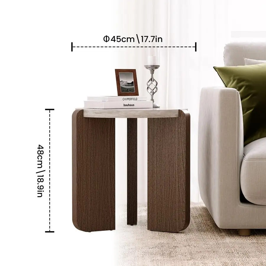 Coffee Table and End Table Sets, Round Marble Modern 3Piece Living Room Table Set for Office, Living Room, Apartment, Small Spa