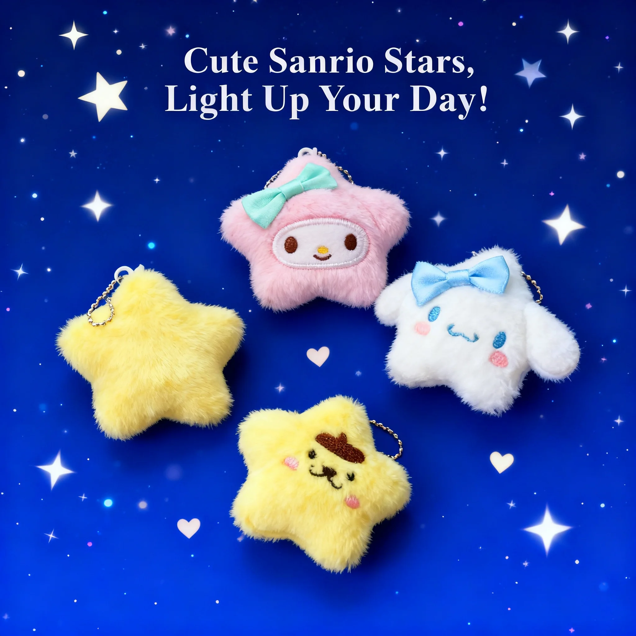 

5PCS Star Three Oreo Plush Hanging Ornament Mochi Bear Cartoon Doll Keychain Couple Bag Packaging Decoration