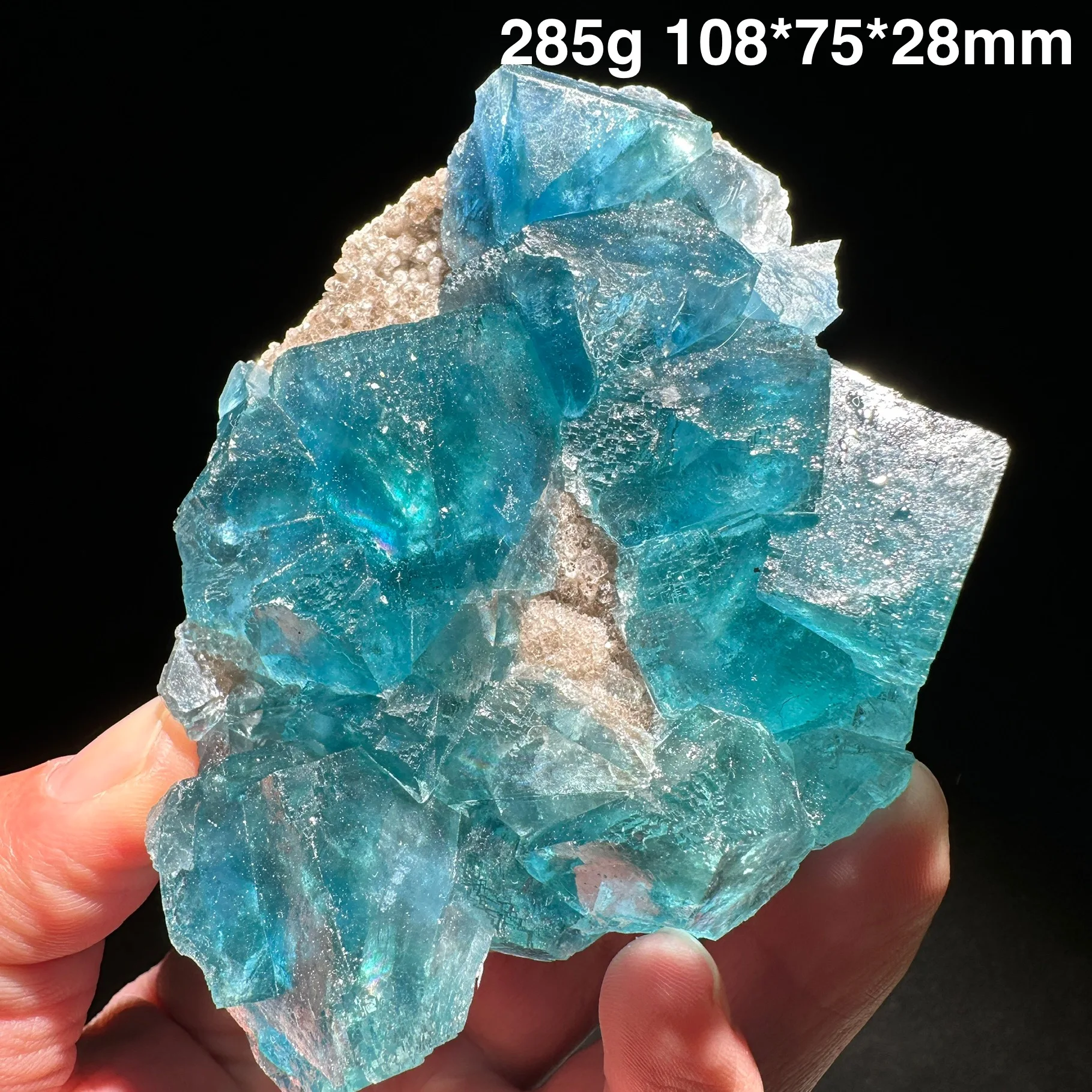 Natural China hu nan Xianghualing green Vitreous Transparent Fluorite Specimen Calcite Healing Crystal Stone