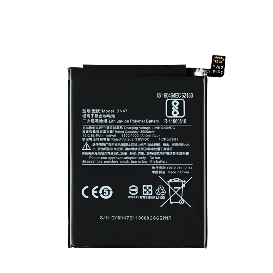 Phone Battery BN47 For Xiaomi Redmi 6 Pro Mi A2 Lite High Quality 4000Mah Replacement Batteries