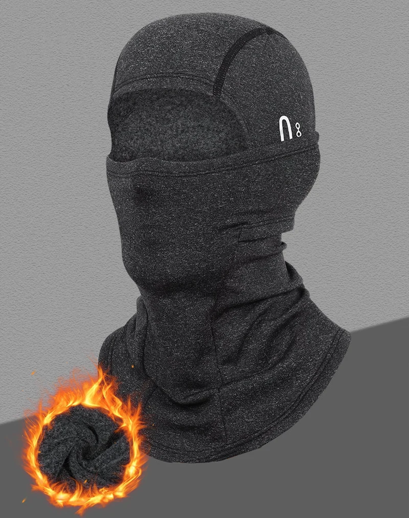 Unisex Strick-Sturmhaube mit Ohrenwärmer, einfarbig, atmungsaktiv, Gesichtsmaske, Radfahren für Outdoor-Sportarten – Detail 3