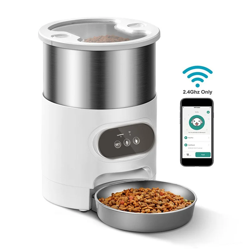 Comedero Automático para Gatos de 4.5L, Tazón de Acero Inoxidable, Dispensador de Comida para Gatos con Control por Aplicación, Venta al por Mayor de Fábrica