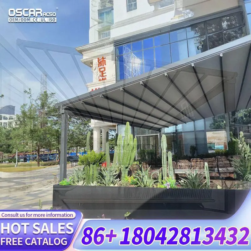 

Waterproof Adjustable Patio Roof with Remote Control for Balcony Modern Adjustable Opening Awnings Retractable Canopy Pergola