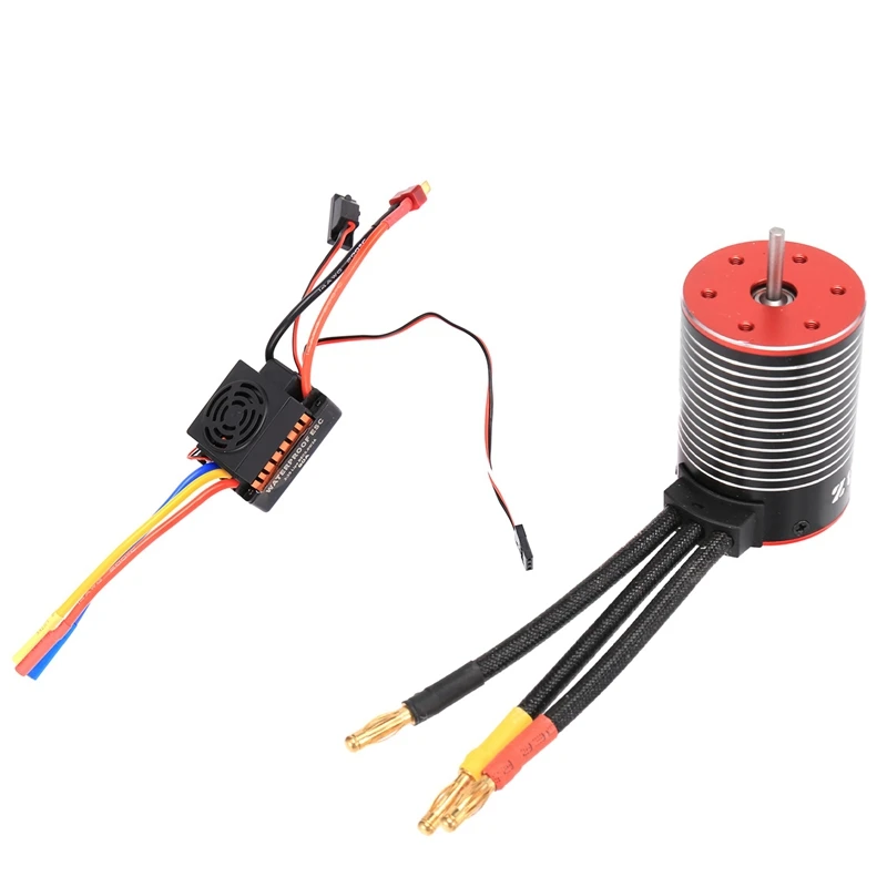 3650 3600KV Brushless Motor And 60A Brushless ESC Waterproof For 1:10 1/10 RC Truck Car Boat Model