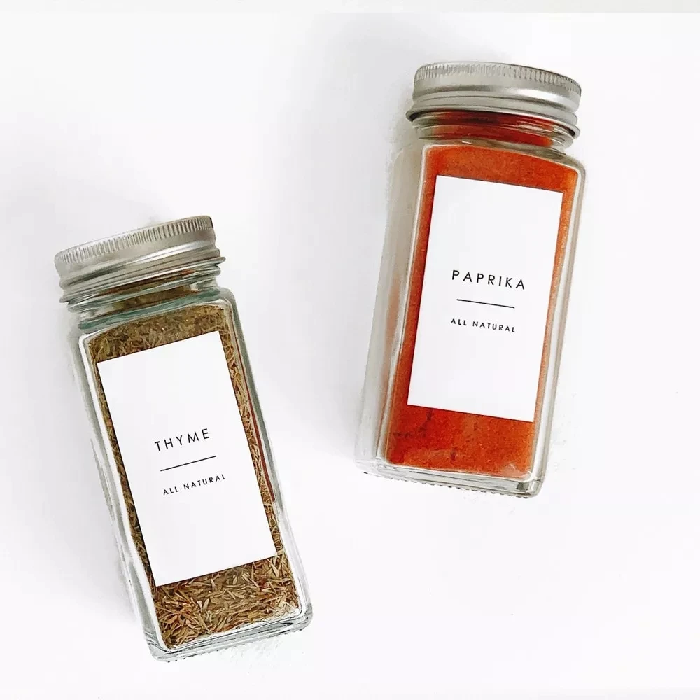 Custom Sticker for Pantry Organizing Modern Spice Jar Labels Spice Labels (Minimalist) Water Resistant Spice Jar Label