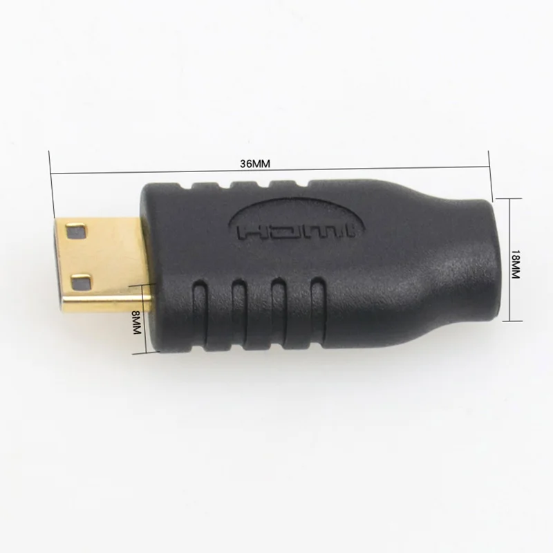 1PCS  Mini HDMI to Micro HDMI Adapter Cable Male to Female Converter for Mobile Devices HDMI to Male D Adapter for TV Connection