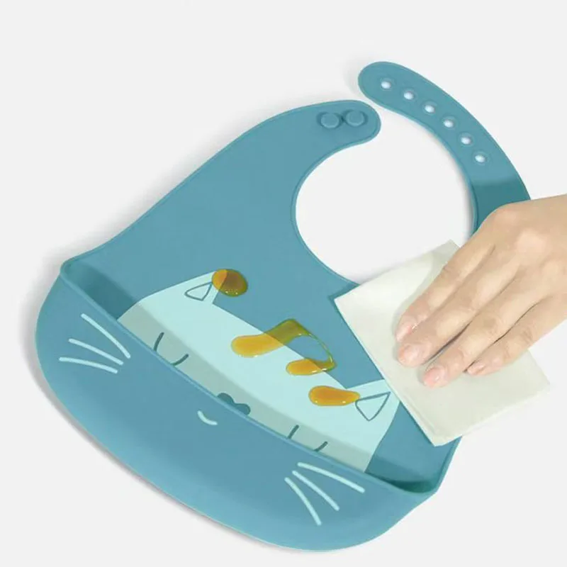 Waterproof Baby Silicone Bibs Toddler Feeding Bibs for Baby Kids Boys and Girls image 3