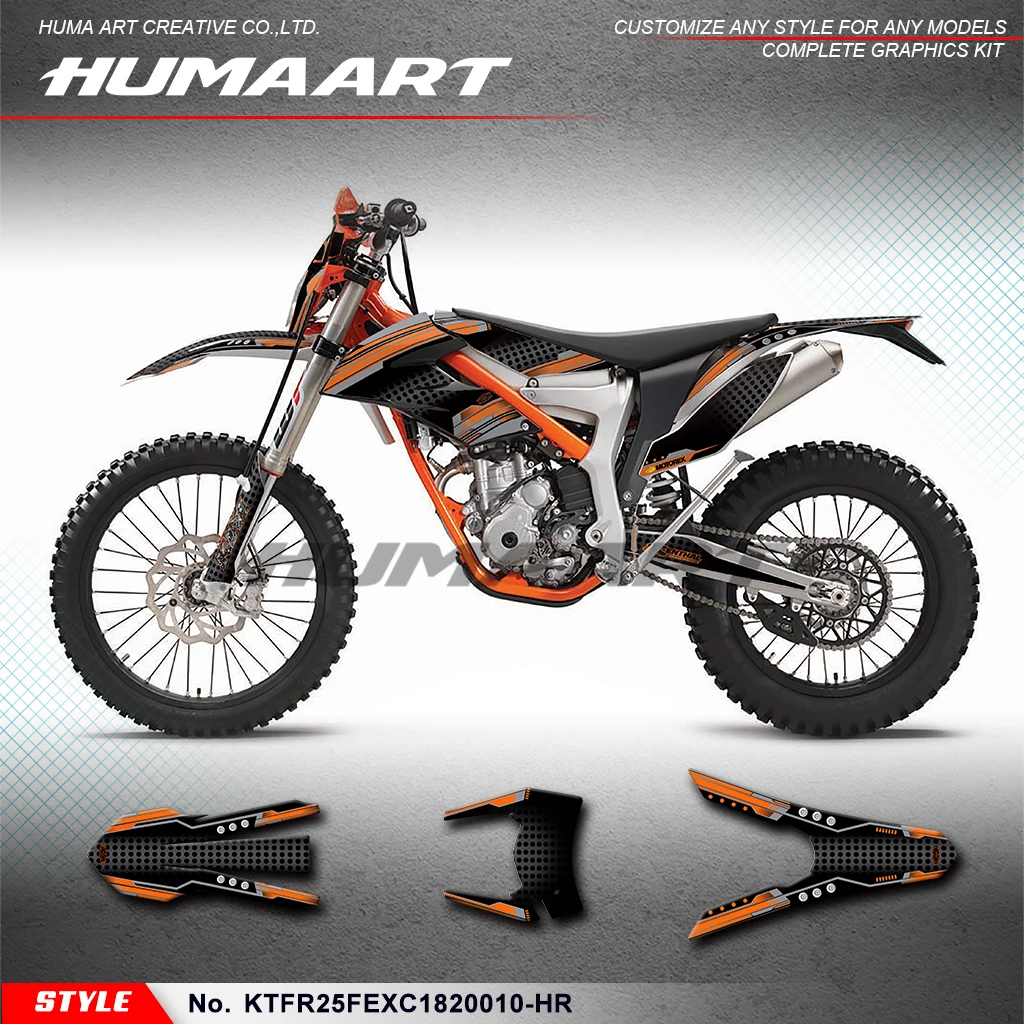 HUMAART Stickers Graphics Full Wraps Kit for KTM Freeride 250F E-XC 2018 2019 2020 2021 2022 2023, KTFR25FEXC1820010-HR