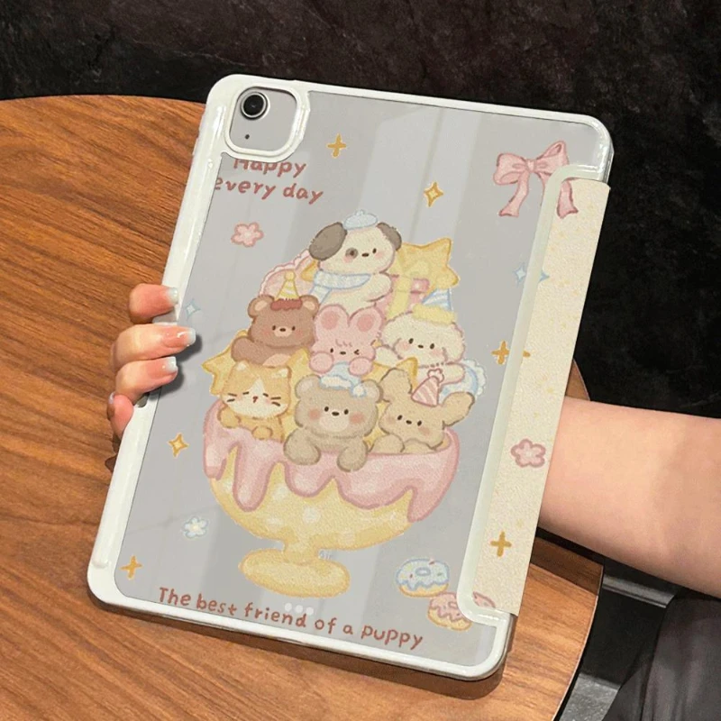 Detachable Cover for IPad 6th Generation Case 9.7 Inch Pro 11 2020 IPad Air 5 Air 4 10.9 IPad 10.2 8th 9th Gen Cute Happy Puppy