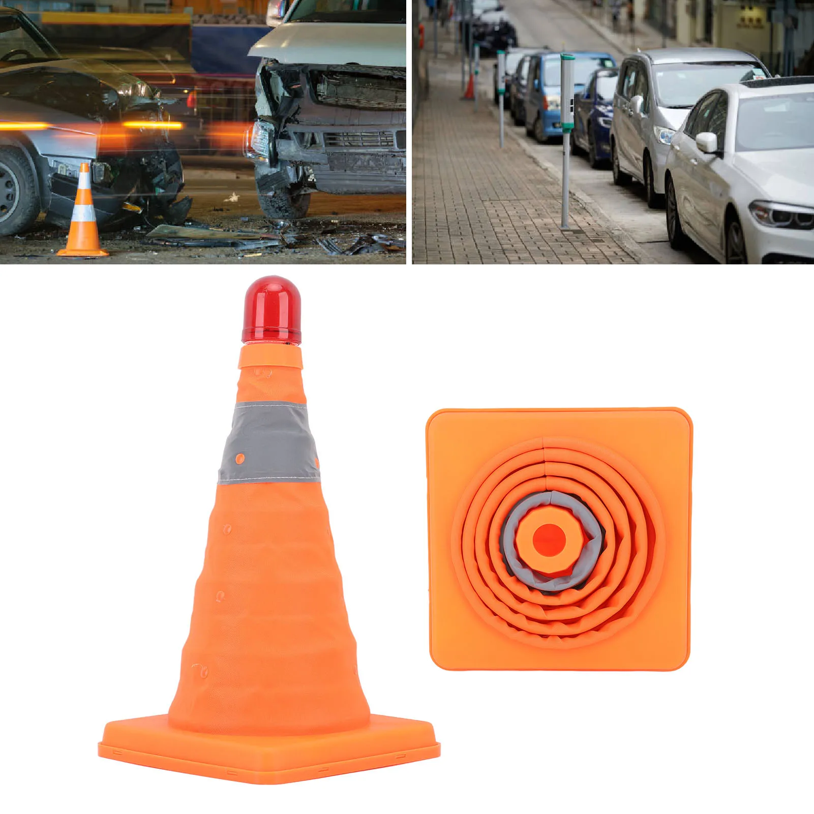 Foldable Traffic Safety Cone 30x19x19cm Parking Cones Safety Cone With Reflective Stripe Collapsible Traffic Cones Road Cone