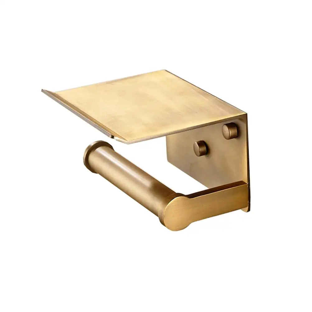 

Sturdy Aluminum Multifunctional Toilet Paper Holder Tissue Roll Storage Mounted Mobile Phone Shelf For Home Hotel Bar