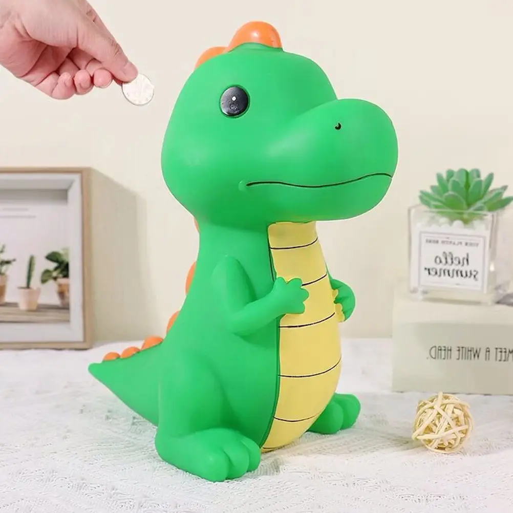 

Копилка-динозавр: мультяшная виниловая копилка для монет для детей, мальчиков, девочек, взрослых. Подарки, декор для дома, хранение.