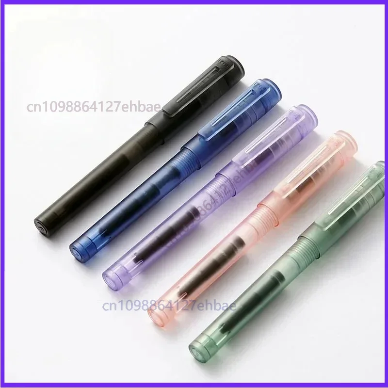 For KACO Transparent Blue Black Fountain Pen Iridium Gold F 0.5mm Nib Writing Practice Office Business Luxury Stationery（5pcs）