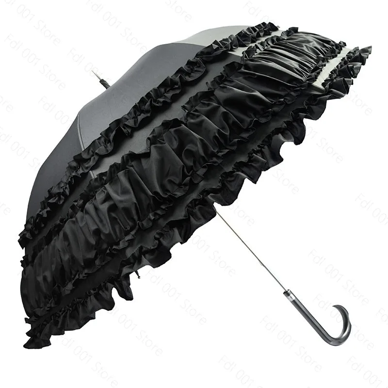 Parapluie Luo artisanal original, style gothique sombre, accessoires de photographie Lolita, parapluie pour photographie de mariage, accessoires d'Halloween