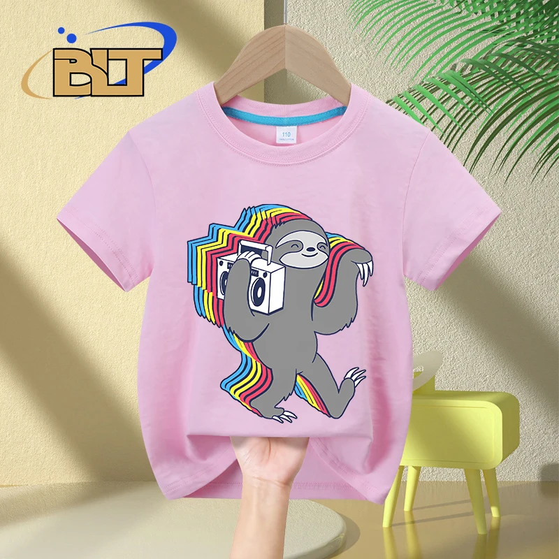 I Just Need To Be Dramatic Lazy Unicorn Printed Kids T-Shirt Summer Children's Cotton Short-Sleeved Casual Tops Boys Girls Gifts