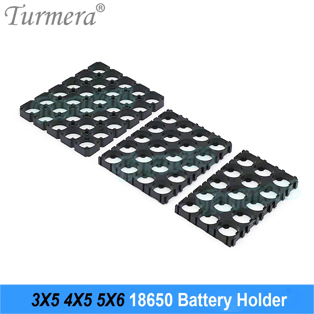 Turmera 18650 Battery Holder Bracket 3X5 4X5 5X6 ABS Safety Anti Vibration for Diy Build the 12V 24V 36V 48V Batteries Pack Use