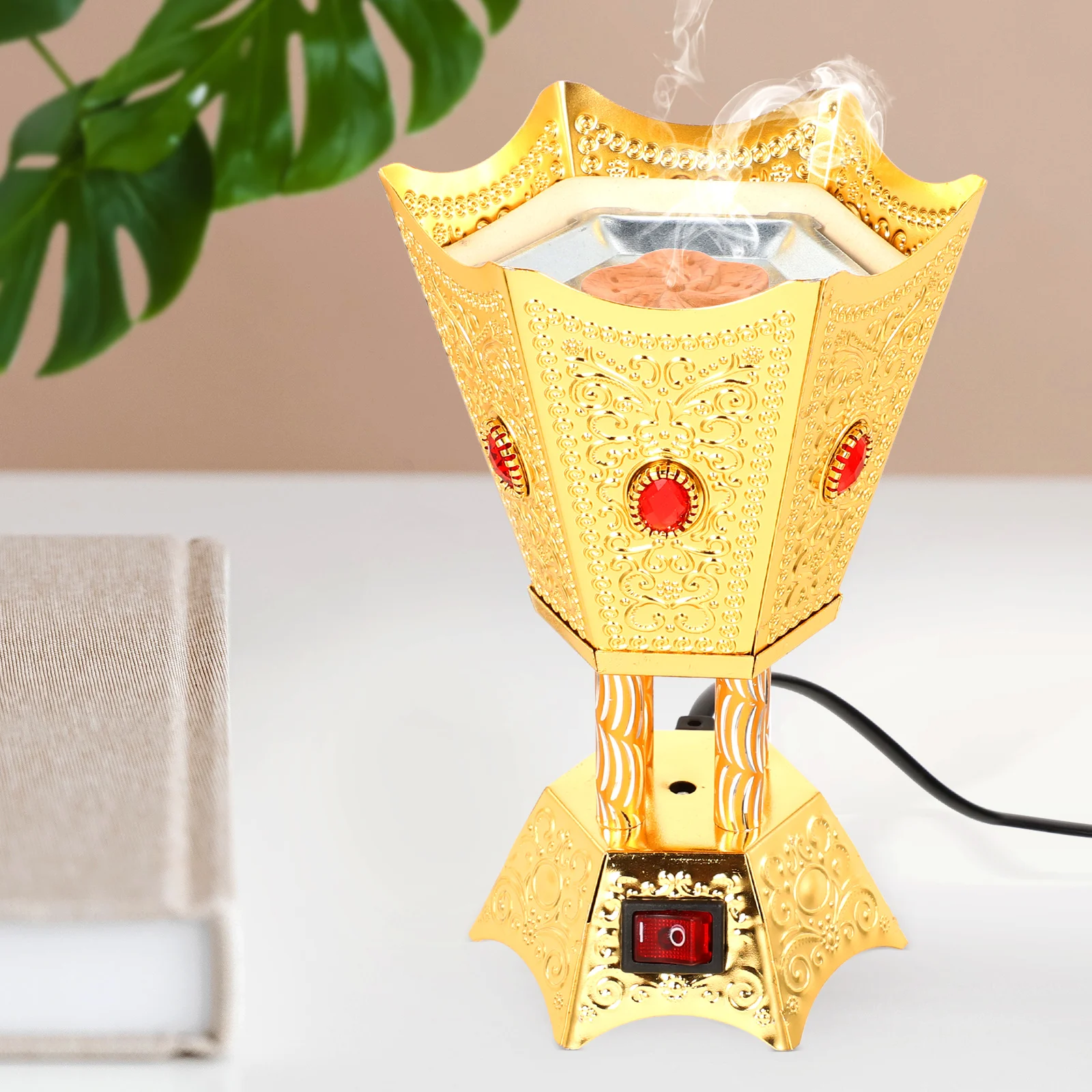 

Chain Plug-in Incense Burner Timer Electric Censer Plate Iron Retro Ornament Desktop Stand