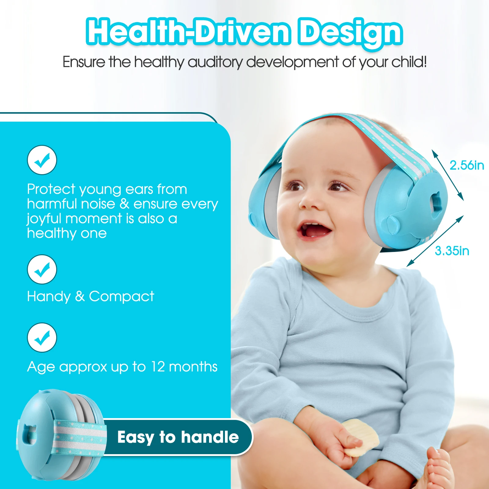 Baby Ear Protection for Babies Toddlers Elastic Noise Reduction Earmuffs Baby Headphones Against Hearing Damage Improves Sleep image 4