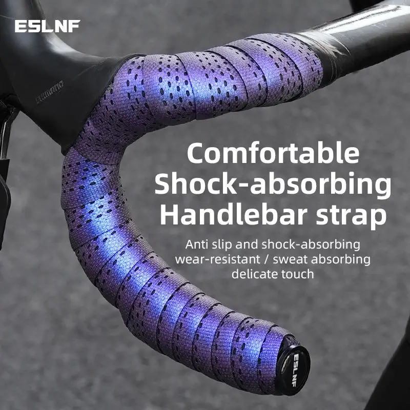 Road Bike Handlebar Tape Anti Slip Silica Gel Shock Absorption Reflective Colorful Cycling Bicycle Bar Tape