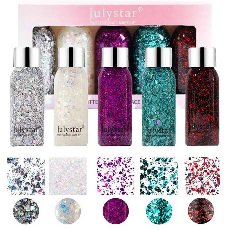 Gezicht Glitter Make-Up Festival Cosmetische Glitter Pailletten Body Glitter Mousserende Decoratie Glitter Beauty Set Voor Haar Wangen En