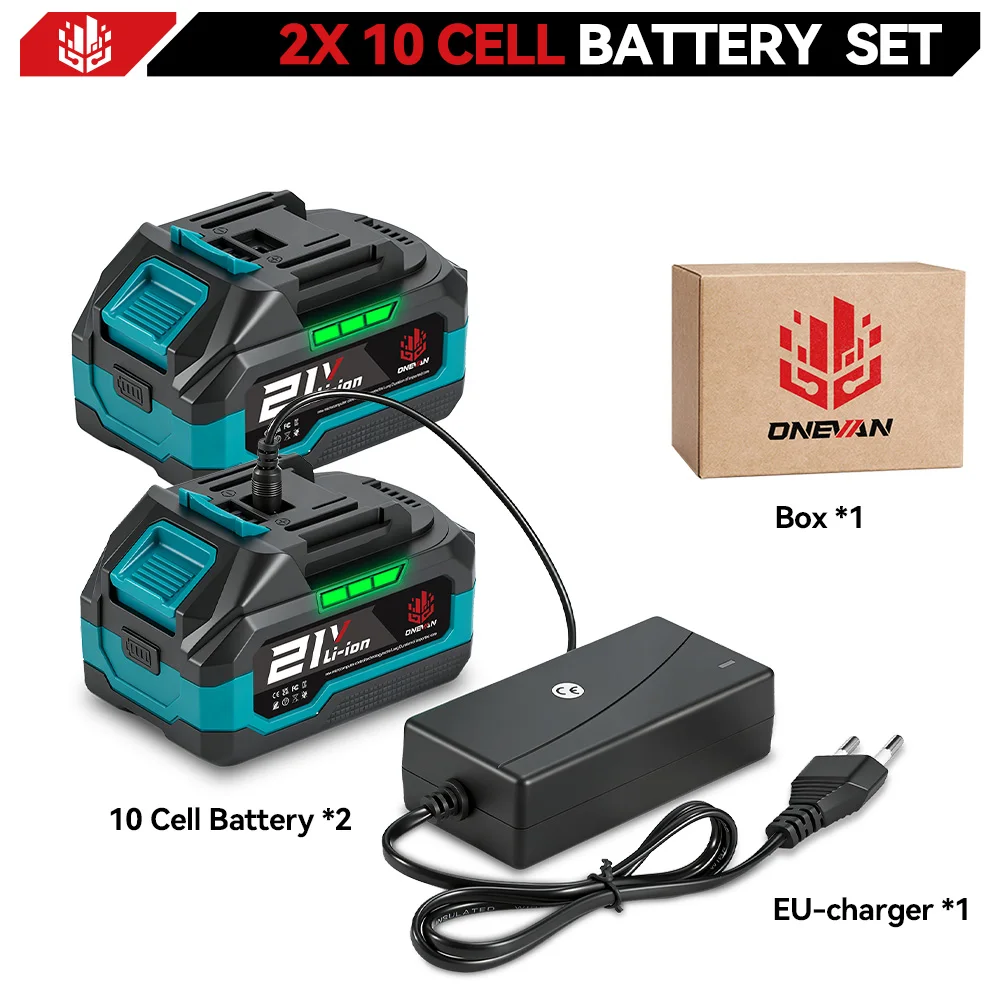 ONEVAN Rechargeable 21V Lithium Battery 22500mAh 15000mAh Ion Battery Cordless Electric Power Tool For Makita 18V Battery Pin image 3
