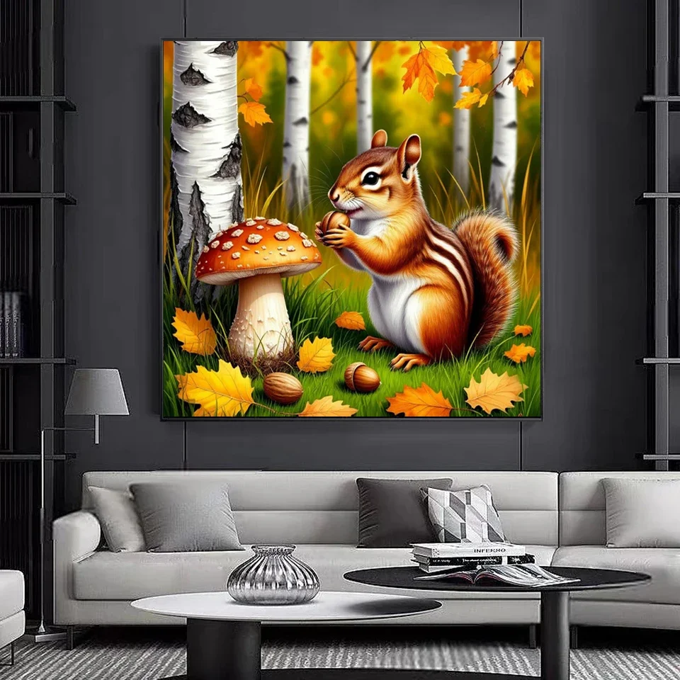 جديد 2025 الماس الفسيفساء الكرتون ماوس كامل مربع جولة الماس اللوحة الحيوان السنجاب فراشة زهرة التطريز ديكور المنزل