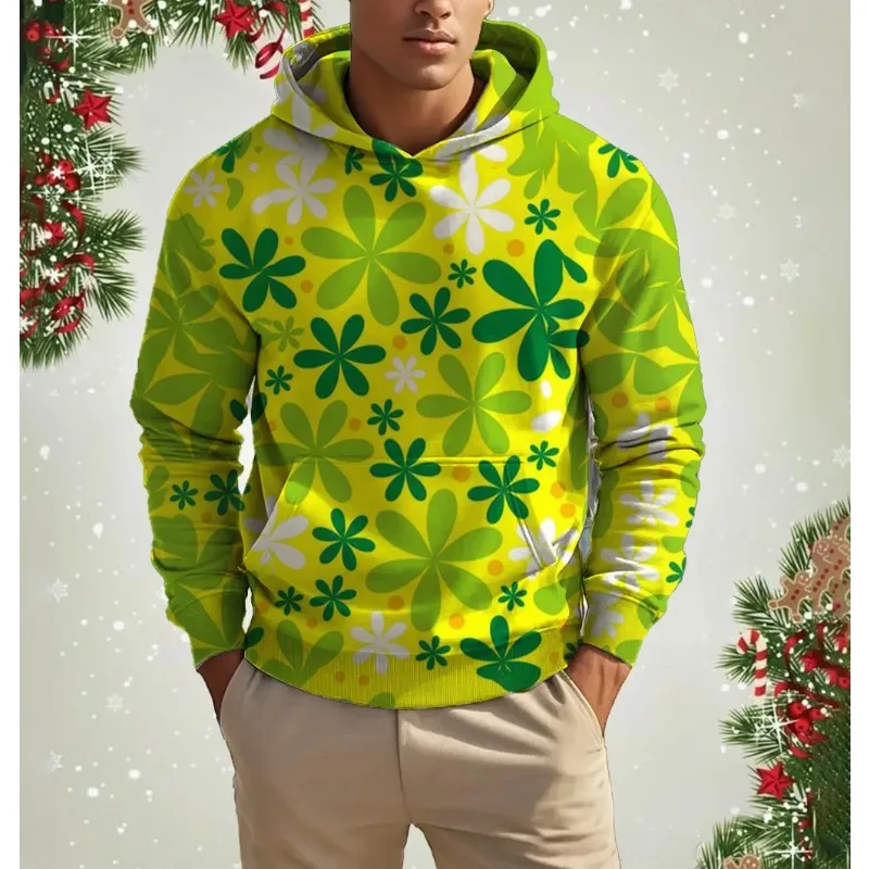 2025 ملابس رياضية جديدة ومبتكرة ثلاثية الأبعاد مطبوعة ملابس رجالية موضة الاتجاه كم طويل بقلنسوة من ألياف البوليستر #4