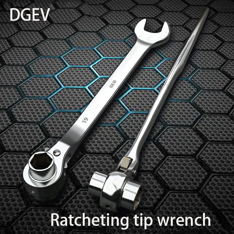 DGEV Ratchet Podger Spanner Wrench Quick Release Podger Bar Black Double Ended Socket Ratcheting Podger Scaffold Spud Wrench