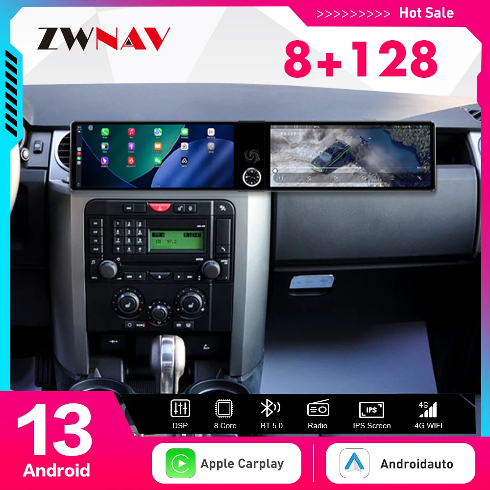 Dual 12.3 inch Screen Carplay Android 14 Car GPS Navigation For Hyundai Elantra 2020-2021 Multimedia Player Car Radio Auto Head