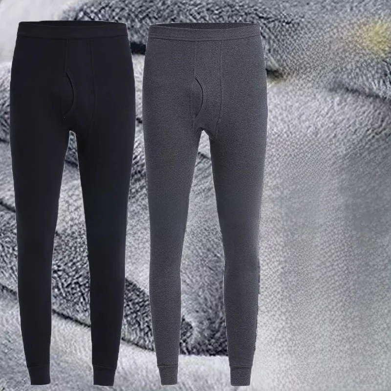 

Men's Thermal Fleece Lined Thickened Velvet Base Layer Cotton Trousers Autumn Winter Woolen Pants Warm Comfortable Men's Trou...