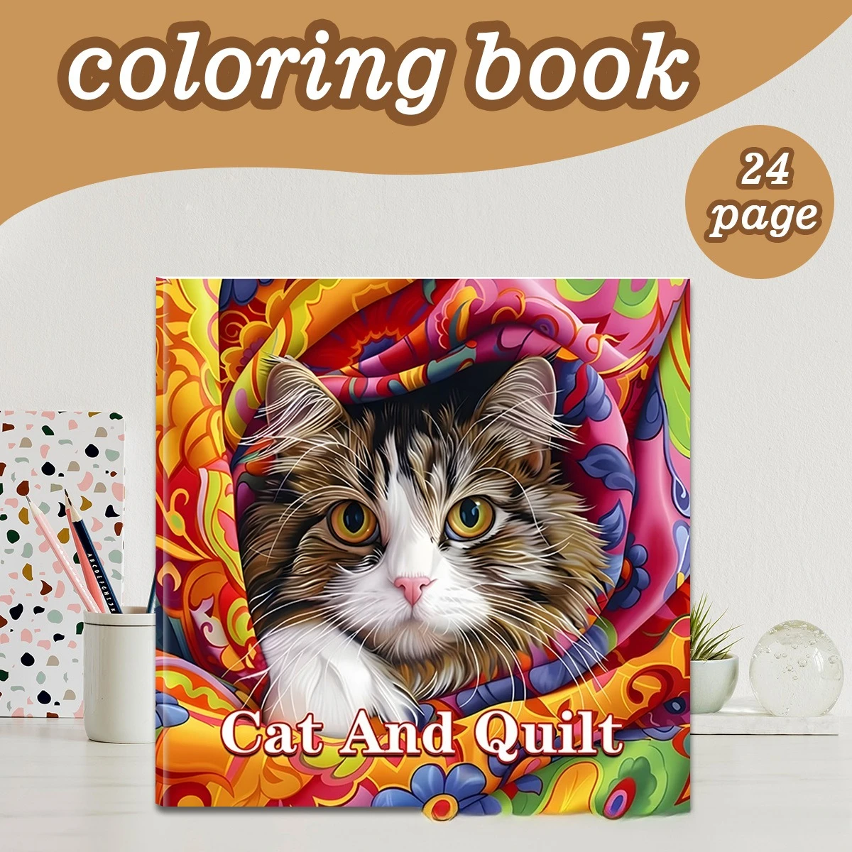 Cat & Blanket Coloring Book Thick Paper Stress Relief Drawing Art Notebook Hot New Cross-border