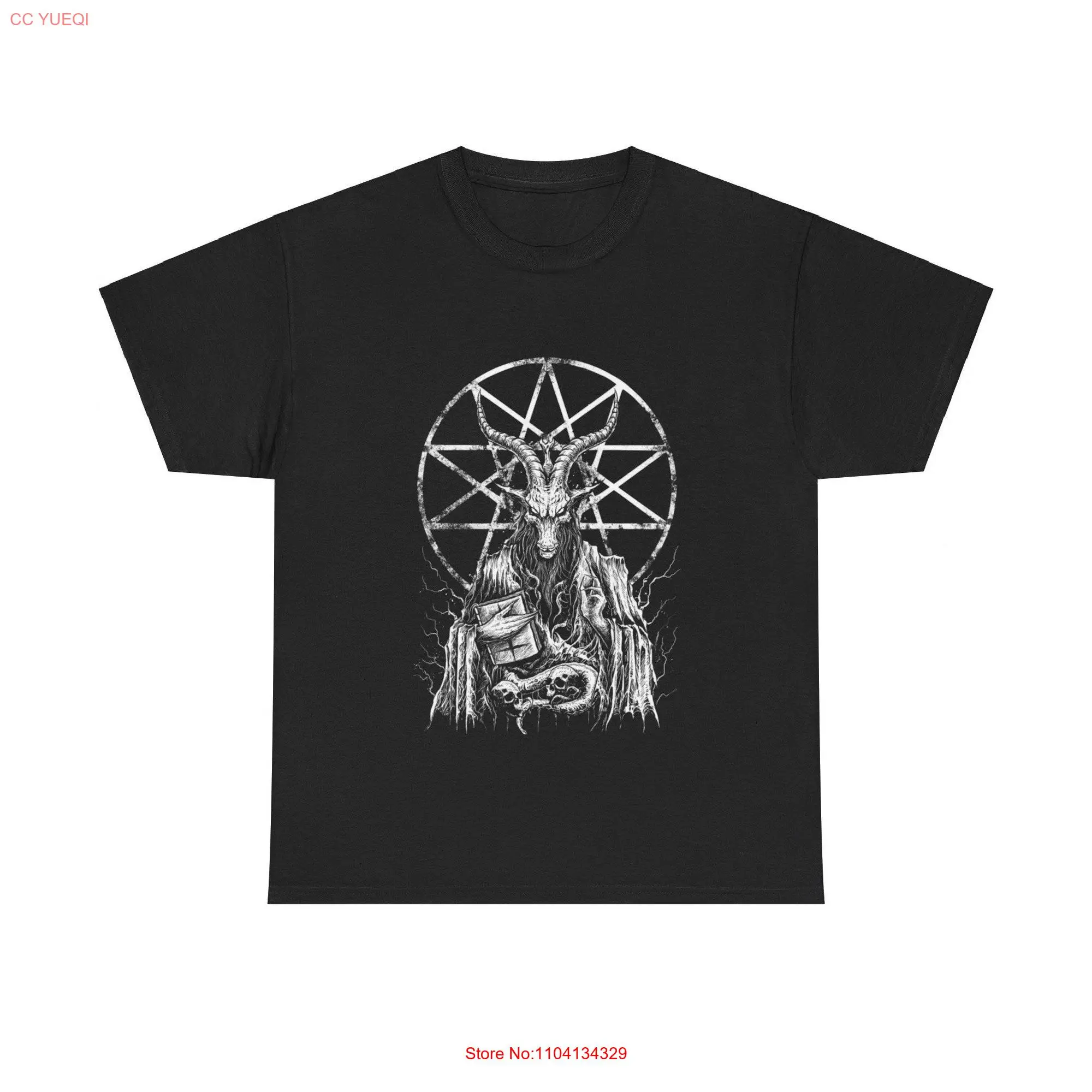 Heavy Cotton T Shirt graphic on Horror Gothic Satanic Clothing Witchcraft long or short sleeves