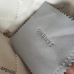 Press Emboss LOGO 500pcs 8*8cm Silver Polish opp bags Cloth for silver Jewelry Cleaner Blue Microfiber suede fabric material