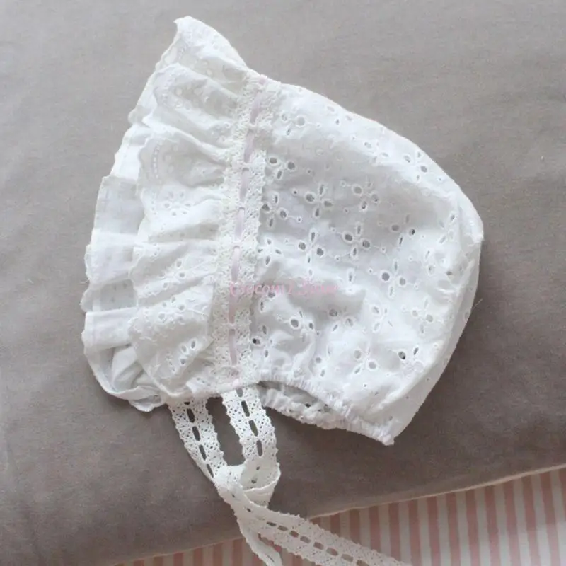 y1ub 유아 아기 레이스 모자 면화 달콤한 공주 모자 봄 가을 가을 귀여운 신생아 레이스 업 타이어 모자 아기 옷