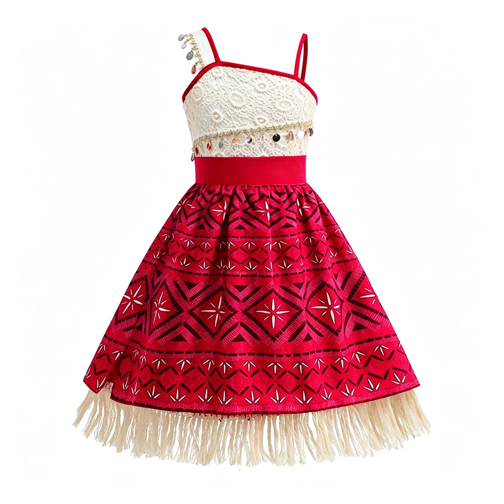 moana birthday dress Kids Costume Summer Dresses Flower for Girls Halloween Costumes where courage and heart