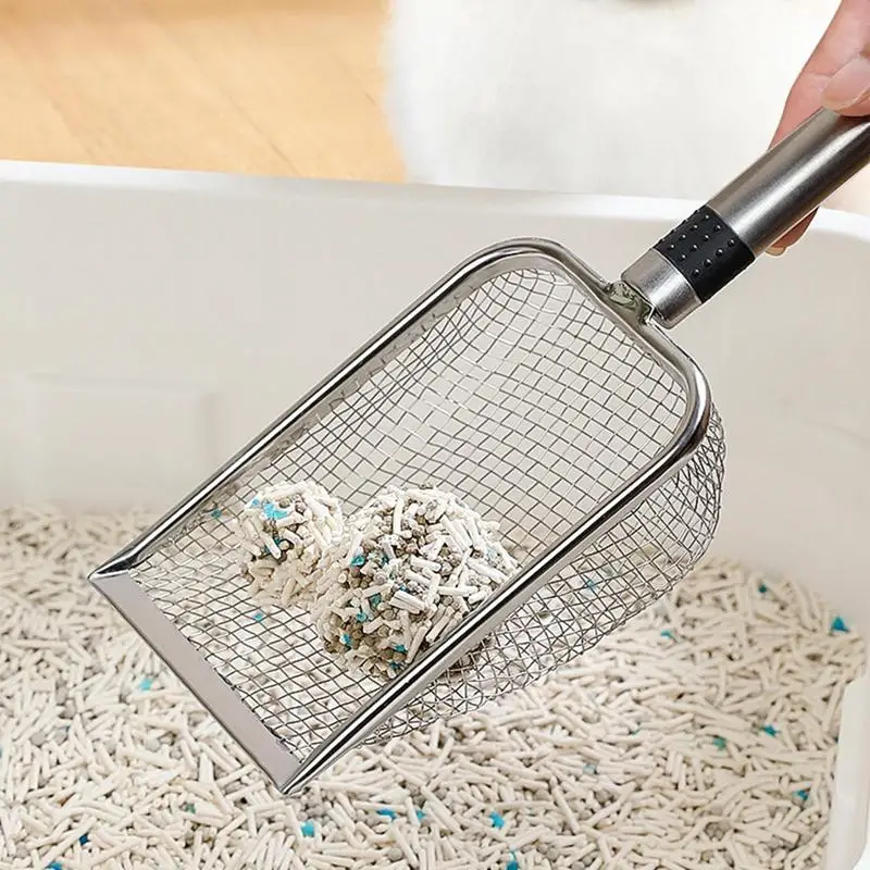 Stainless Steel Mesh Cat Litter Scoop Durable Litter Cleaner Corner Shovel Litter Shovel Pet Cleaning Tool Cat Supplies