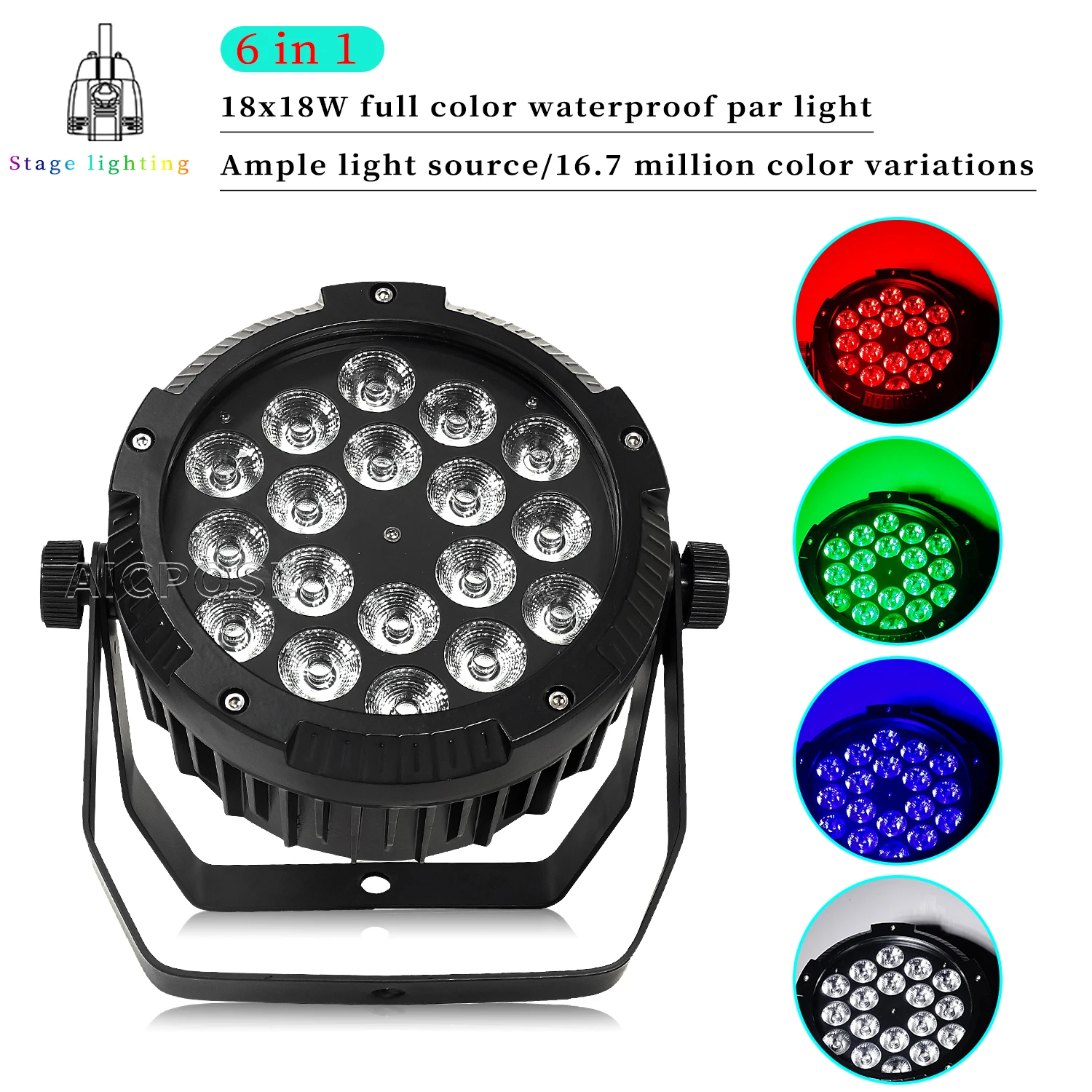 

18x18W RGBWA UV 6 in 1 Waterproof LED Par Light 18X12W RGBW 4 in 1 Outdoor Stage Light DMX Control DJ Disco Equipment