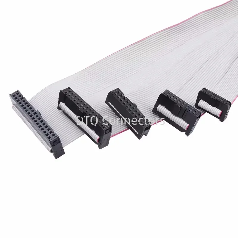1PCS 1.27MM/2.0MM/2.54MM Pitch FC-6/8/10/16/20/40/50 Pin 20/30/50/CM Gray Flat Ribbon Jtag Isp Download Data Cable 1.27 2.0 2.54