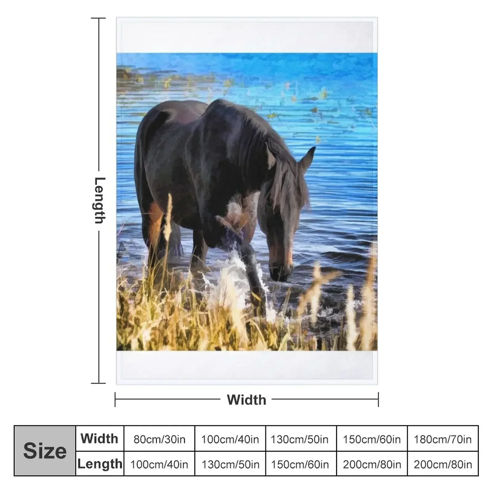 Percheron Thoroughbred Horse Artwork Throw Blanket heavy to sleep Hair Comforter Vintage Beautifuls Flannel Blankets